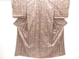 斜め格子に抽象模様小紋着物